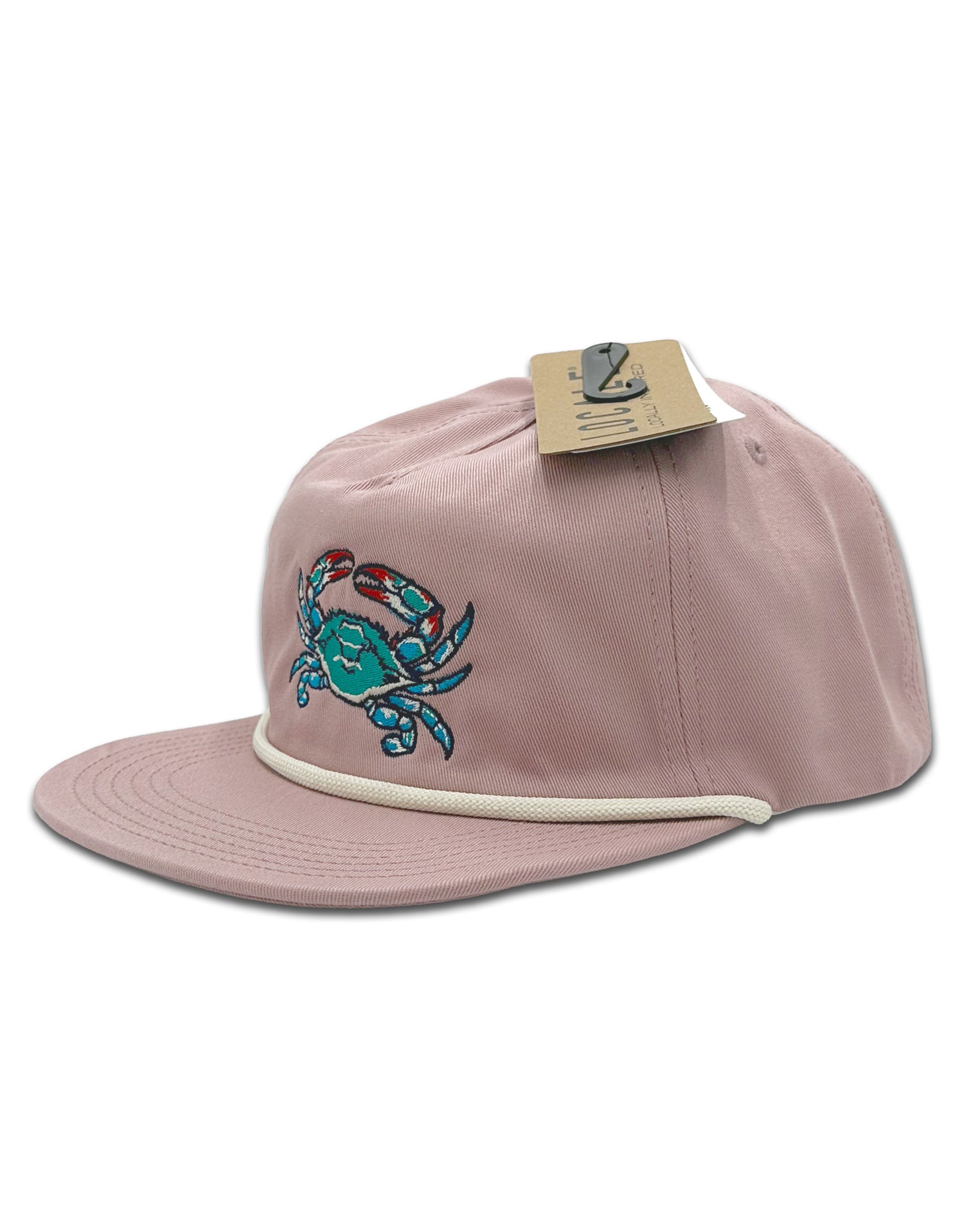 CHOPTANK SUPPLY CO. BLUE CRAB HAT, ROSE/CREAM