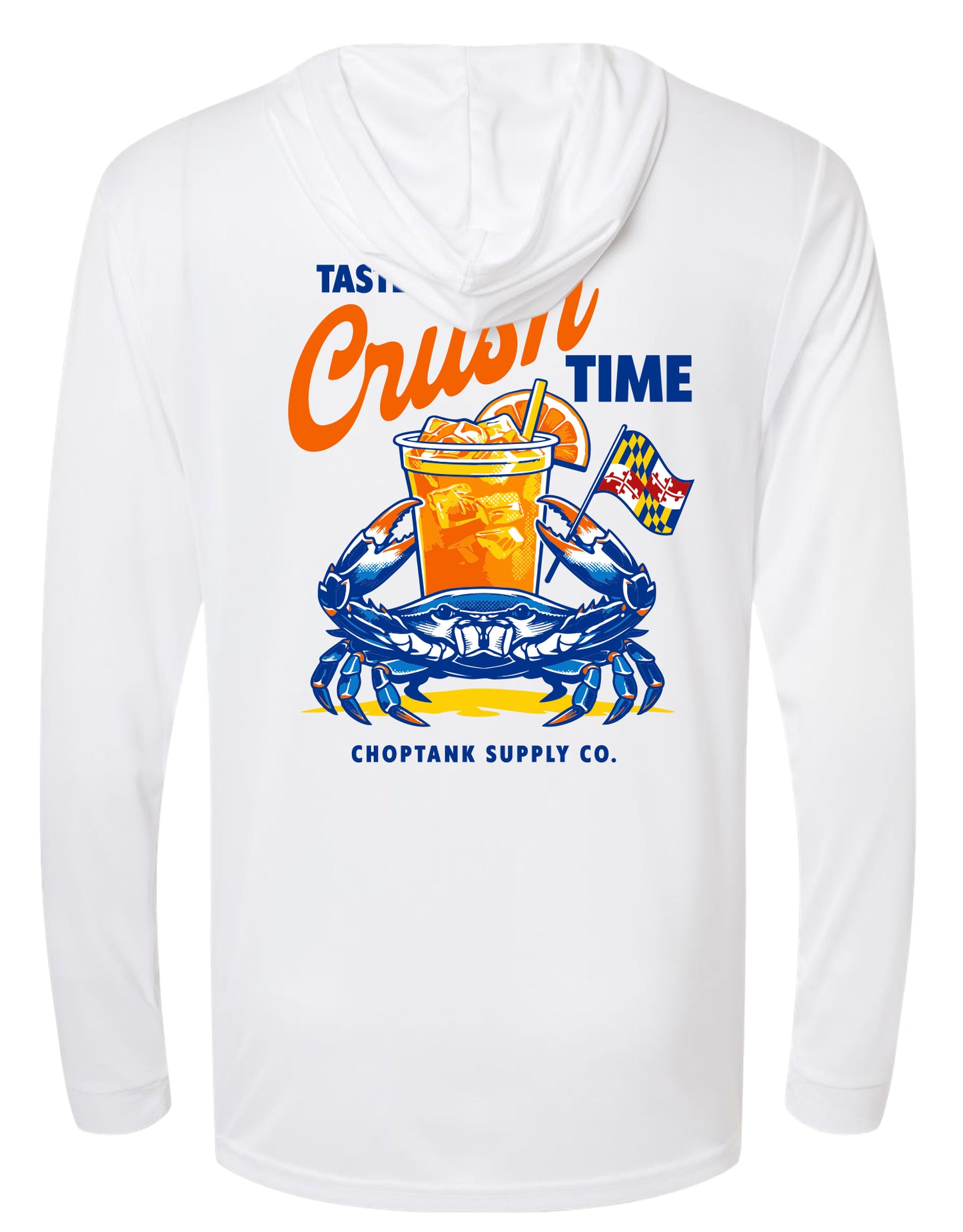 CHOPTANK SUPPLY CO. TASTES LIKE..., ADULT LS HOODIE TEE WHITE