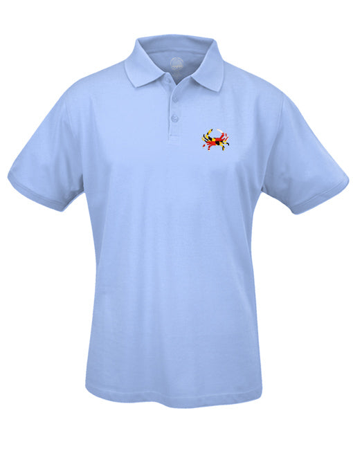 MARYLAND CRAB FLAG POLO, LIGHT BLUE