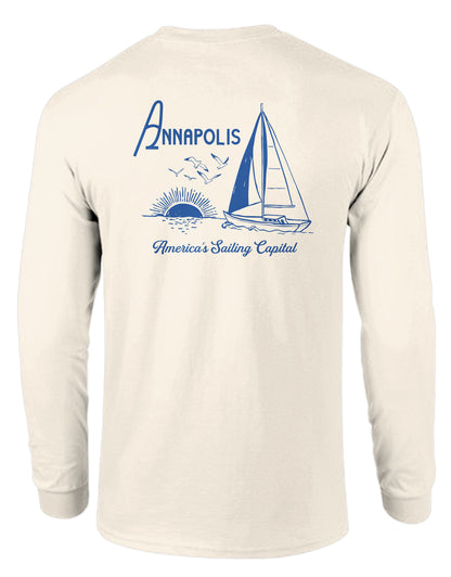 WEAR MARYLAND AMERICA'S SAILING CAPITAL, ADULT LS IVORY