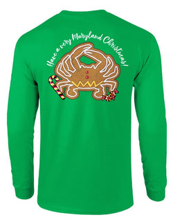 GINGERBREAD CRAB, ADULT LS (PRINTED TO ORDER)
