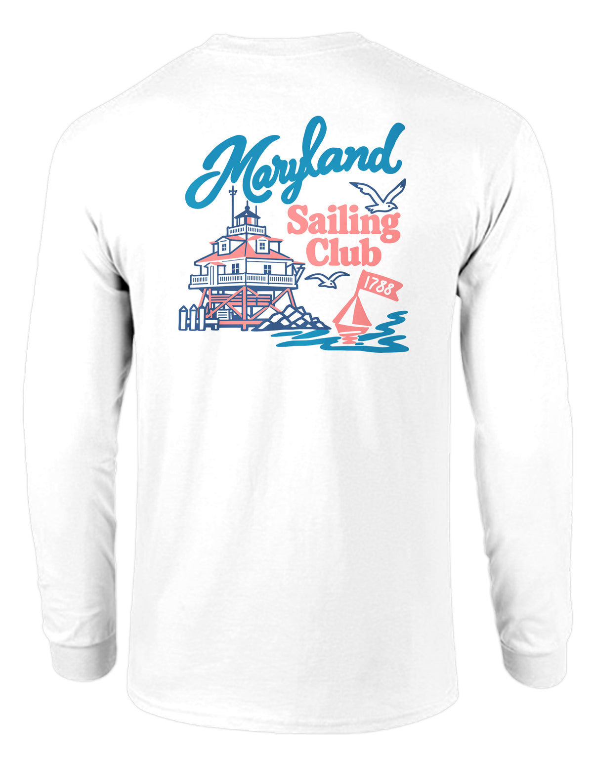 WEAR MARYLAND MARYLAND SAILING CLUB, ADULT LS WHITE