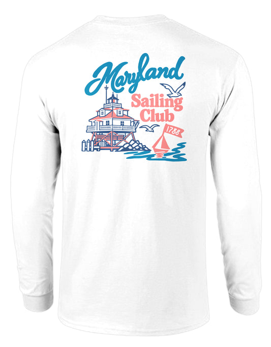 WEAR MARYLAND MARYLAND SAILING CLUB, ADULT LS WHITE